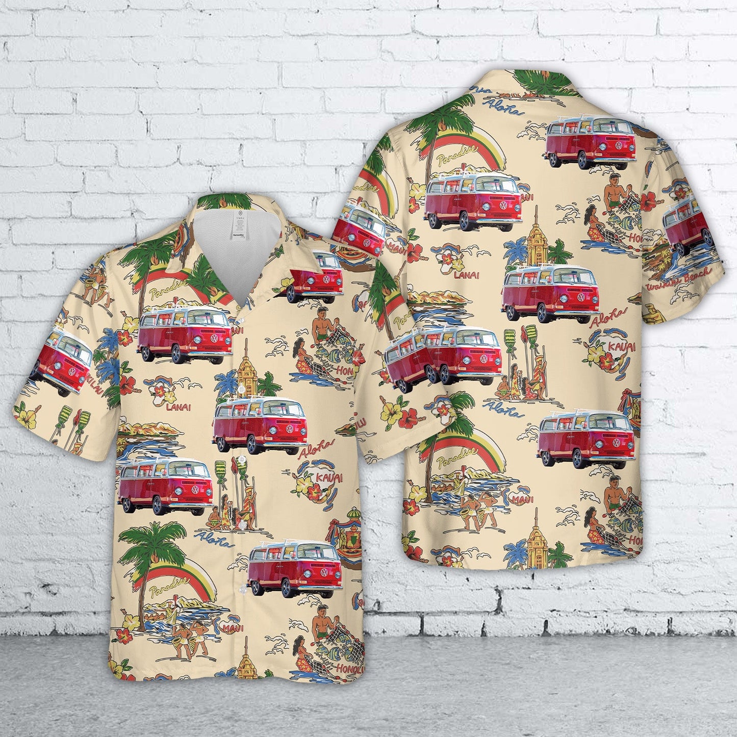 1971 VW Bus with a Porsche 964 Powertrain Hawaiian Shirt