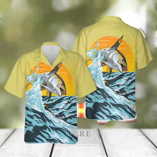 Tuna Fishing Button Down Hawaiian Shirt Trend Summer