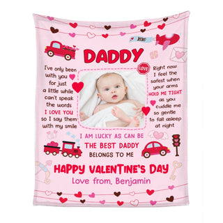 Personalized Gift For New Dad Baby First Valentine Day Blanket 31282