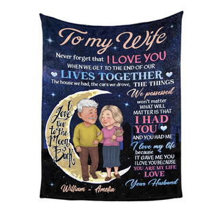 Personalized Gift For Couple Love To The Moon And Back Blanket 31277