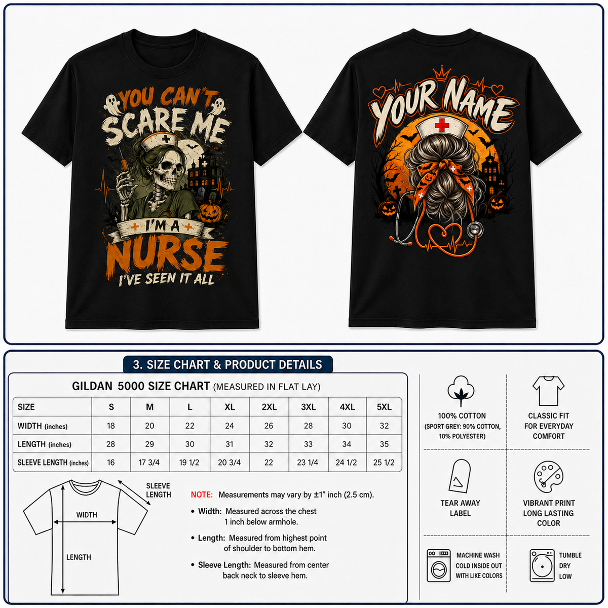 Personalized You Cant Scare Me Im a Nurse Ive Seen It All Halloween Tee