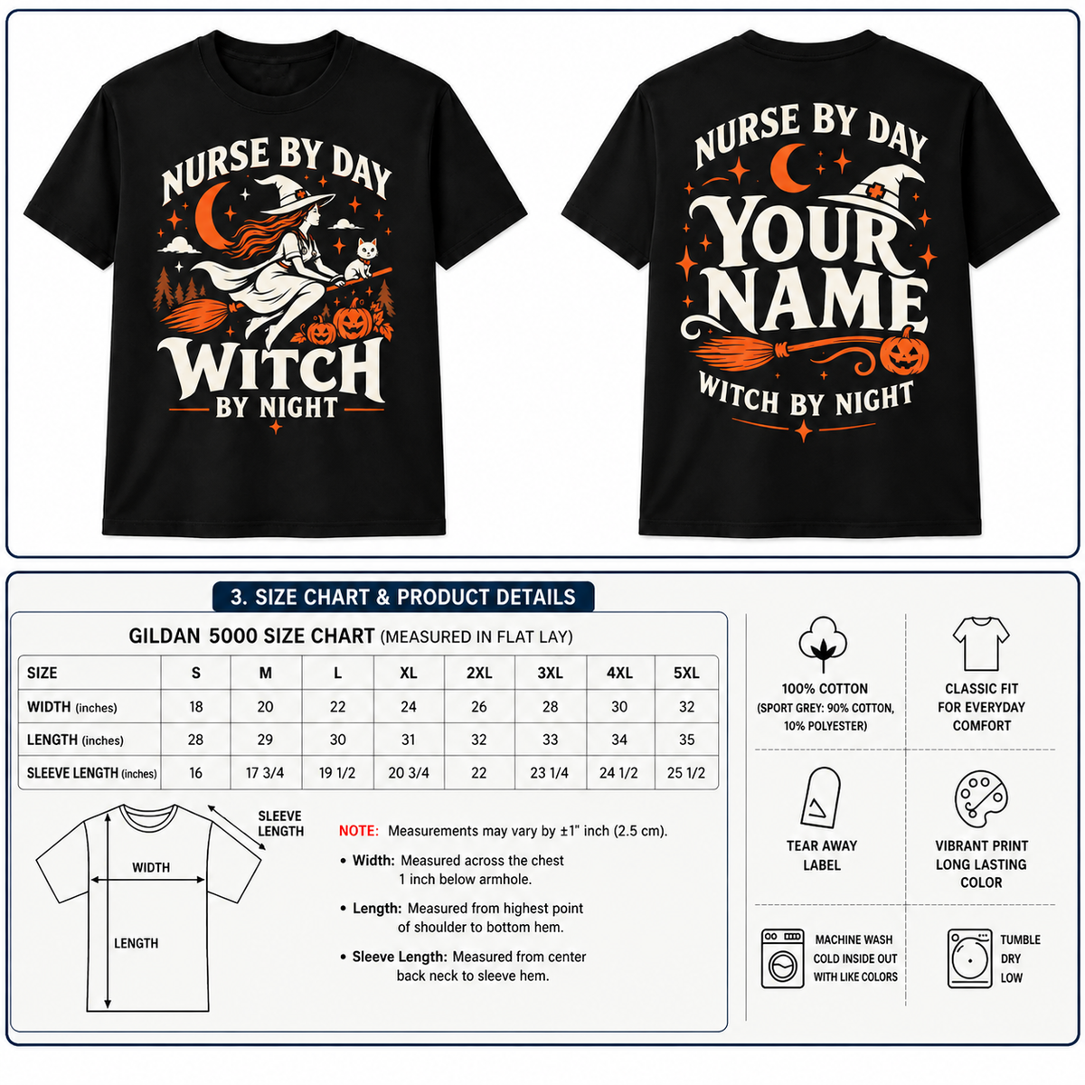 Nurse by Day Witch by Night Custom Name Shirt Halloween Nurse Broomstick T Shirt