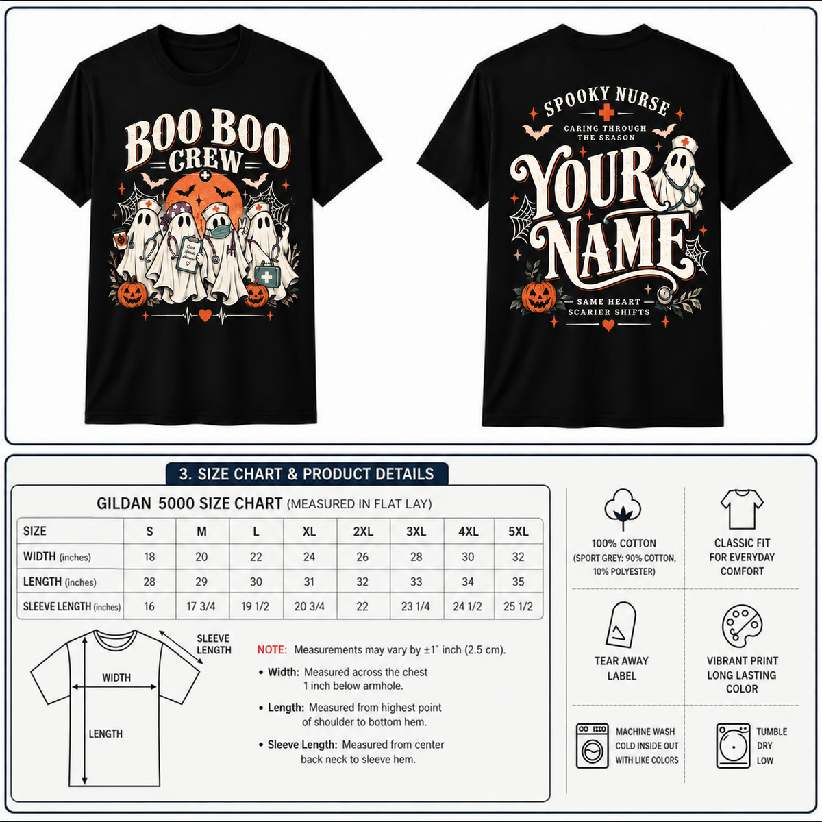 Boo Boo Crew Nurse Ghost Halloween Shirt Personalized Spooky Nursing Crew Tee