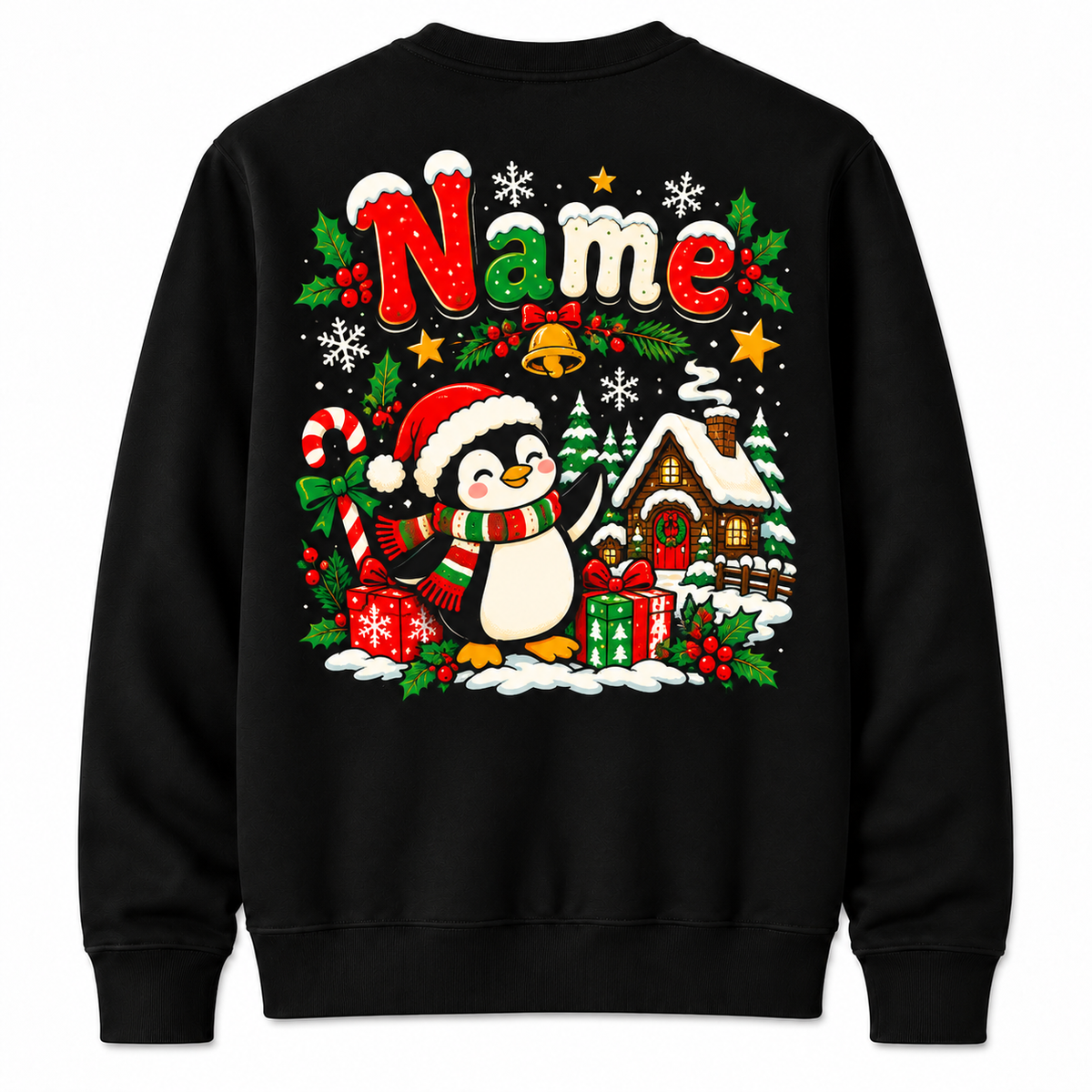 Personalized Custom Christmas Penguin Winter Village Cute Teacher Sweatshirt