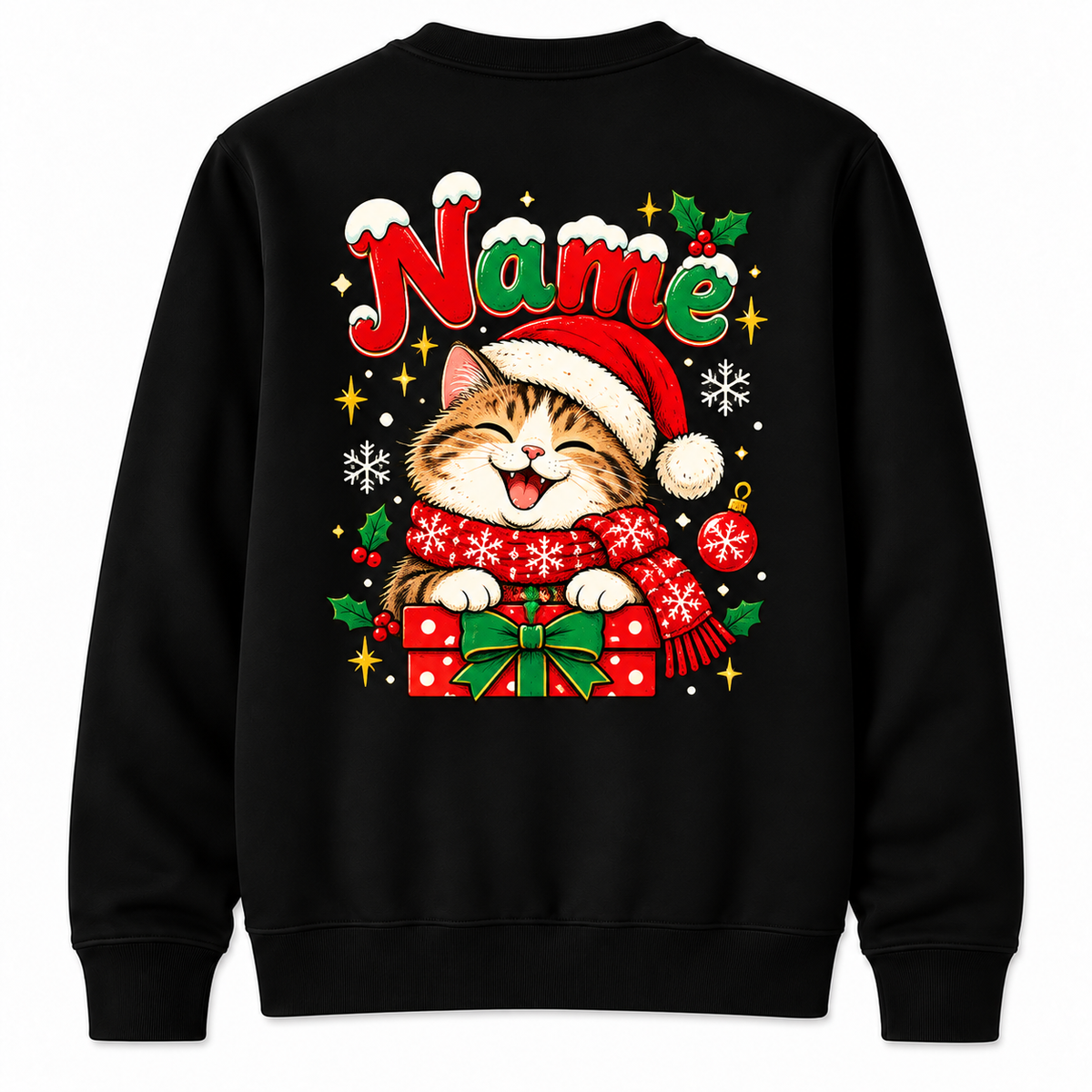 Personalized Custom Christmas Cats Festive Cat Lover Teacher Holiday Sweatshirt