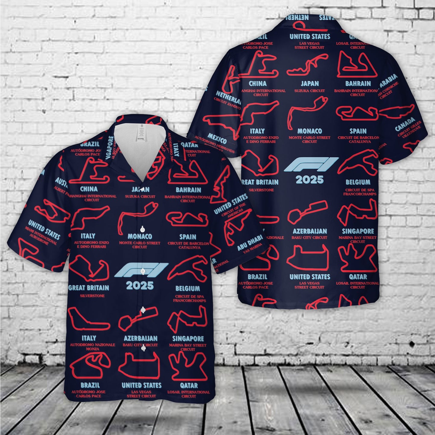 Formula 1 Tracks F1 2025 Hawaiian Shirt