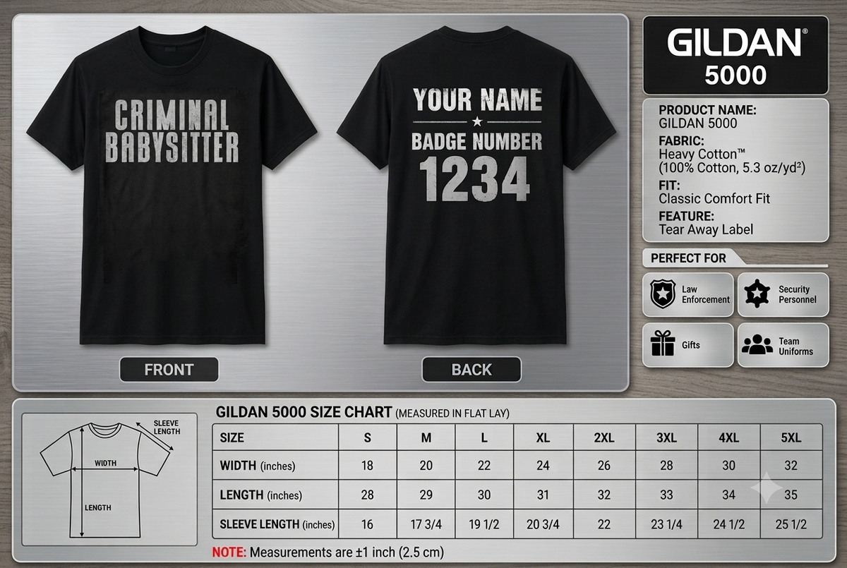 Personalized Funny Criminal Babysitter Shirt - Correctional Officer Corrections Gift