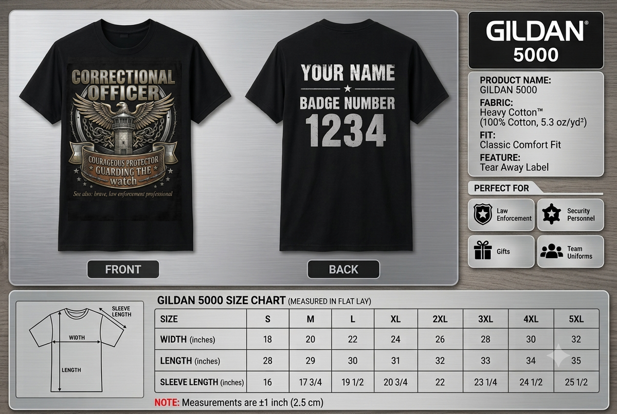Custom Corrections Officer Shirt | Personalized Thin Silver Line CO Gear T-Shirt | Premium Prison Guard Law