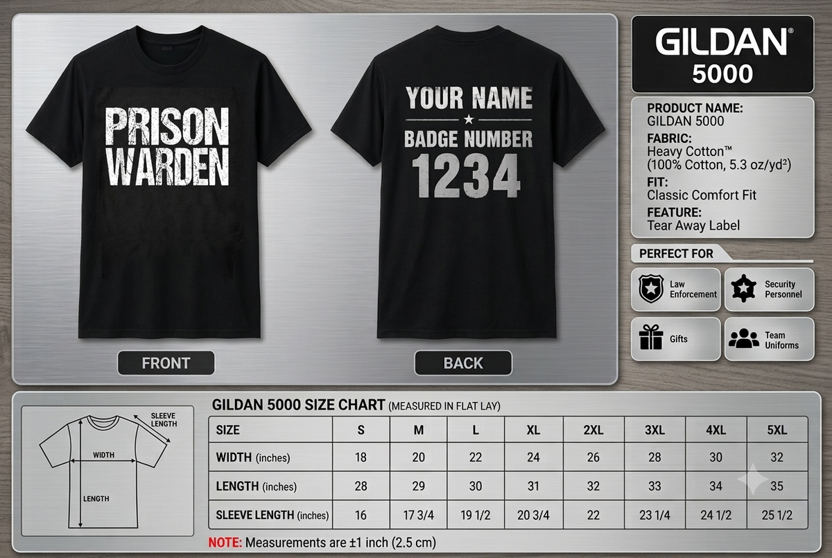 Personalized Prison Warden Shirt - Custom Correctional Officer Police Guard T-Shirt