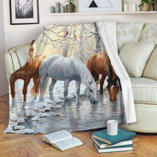 Horse Winter Blanket Sofa Bed Throws Lightweight Cozy Bed Blanket Soft Suitable For All Season