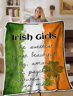 Irish Girl Pre Blanket Sofa Bed Throws Lightweight Cozy Bed Blanket For All Season Irish Gift