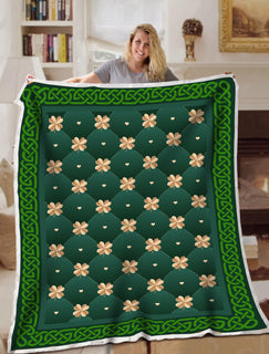 Irish Gold Pattern With Heart Blanket Sofa Bed Throws Lightweight Cozy Bed Blanket For All Season Irish Gift