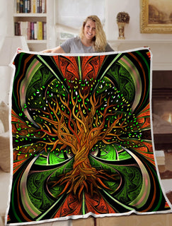Irish Blanket Handcrafted Fractal Tree Blanket Sofa Bed Throws Bed Blanket For All Season Irish Gift