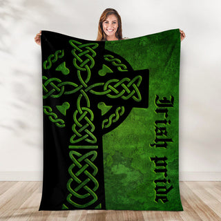 Irish Pride Cross Blanket - Throws Lightweight Suitable All Season - Irish Gift