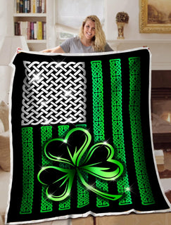Irish Shamrock USA Flag Blanket Sofa Bed Throws Lightweight Cozy Bed Blanket For All Season Irish Gift