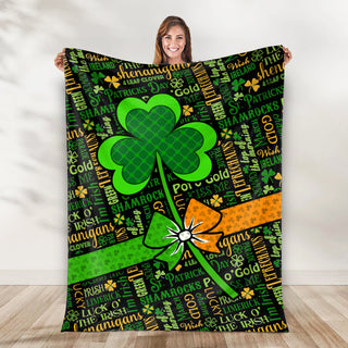 Irish Shamrock Gift Blanket Throws Lightweight Cozy For All Season - Irish Gift