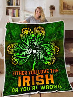 Irish Stylized Shamrock Green Blanket Sofa Bed Throws Lightweight Cozy Bed Blanket For All Season Irish Gift