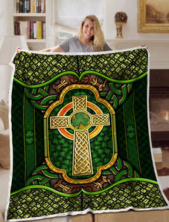 Irish With Cross Metal Blanket Sofa Bed Throws Lightweight Cozy Bed Blanket  For All Season Irish Gift