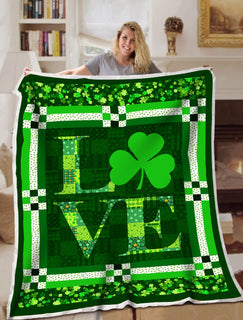 Love Irish Shamrock Blanket Sofa Bed Throws Lightweight Cozy Bed Blanket For All Season Irish Gift