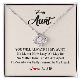 Personalized Aunt Necklace From Niece Nephew You're Always In My Heart Aunt Birthday Mothers Day Christmas Jewelry Pendant Customized Gift Box Message Card
