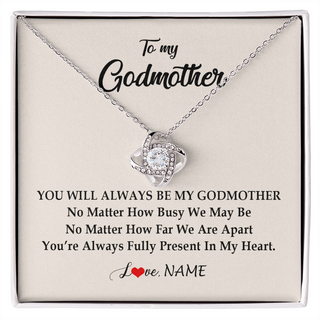 Personalized Godmother Necklace From Goddaughter Niece You're Always In My Heart Godmother Birthday Mothers Day Christmas Customized Gift Box Message Card
