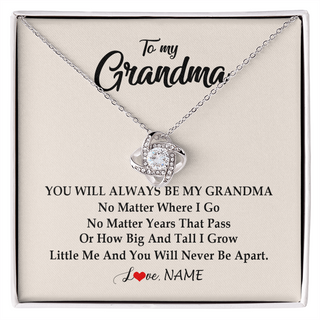 Personalized Grandma Necklace From Grandkids Granddaughter Grandson You Will Always Be My Grandma Birthday Mothers Day Christmas Customized Gift Box Message Card