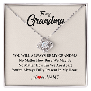 Personalized Grandma Necklace From Grandkids Granddaughter Grandson You're Always In My Heart Grandma Birthday Mothers Day Customized Gift Box Message Card
