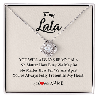 Personalized Lala Necklace From Grandkids Granddaughter Grandson You're Always In My Heart Lala Birthday Mothers Day Christmas Customized Gift Box Message Card