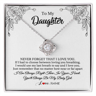 Personalized To My Daughter Necklace From Mom Dad Mother Never Forget That I Love You Daughter Birthday Graduation Christmas Customized Gift Box Message Card