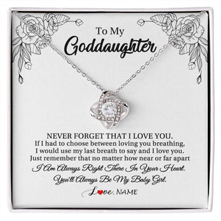 Personalized To My Goddaughter Necklace From Godmother Aunt Never Forget That I Love You Goddaughter Birthday Christmas Customized Gift Box Message Card