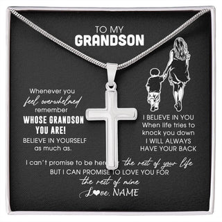 Personalized To My Grandson Necklace From Grandma Mimi Whenever You Feel Overwhelmed Grandson Jewelry Birthday Christmas Customized Gift Box Message Card