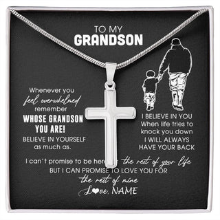 Personalized To My Grandson Necklace From Papa Grandpa Whenever You Feel Overwhelmed Grandson Jewelry Birthday Christmas Customized Gift Box Message Card