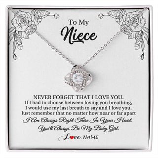 Personalized To My Niece Necklace From Aunt Uncle Aunty Never Forget That I Love You Niece Birthday Graduation Christmas Customized Gift Box Message Card