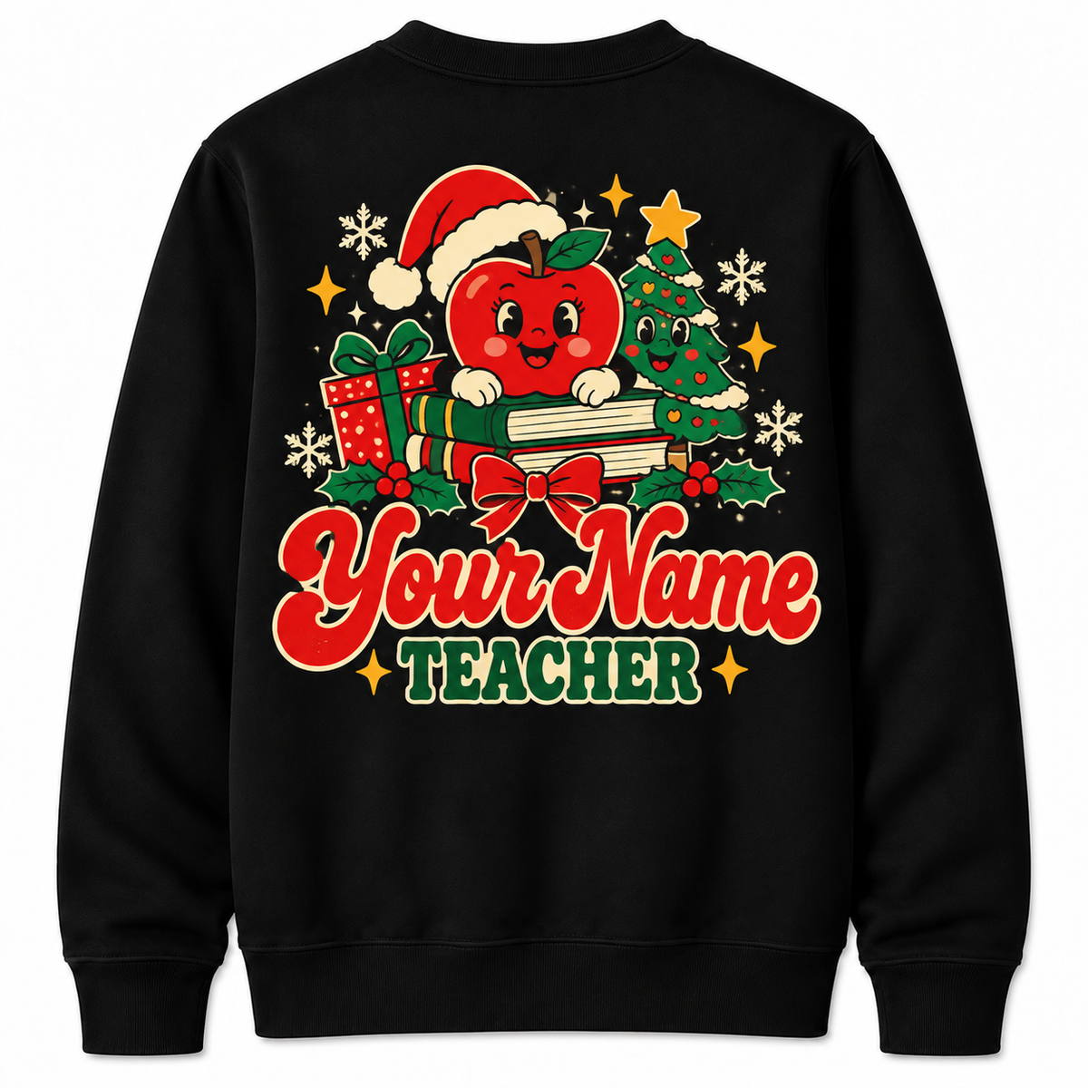 Personalized Custom Teachers Always Make The Nice List Retro Christmas Sweatshirt