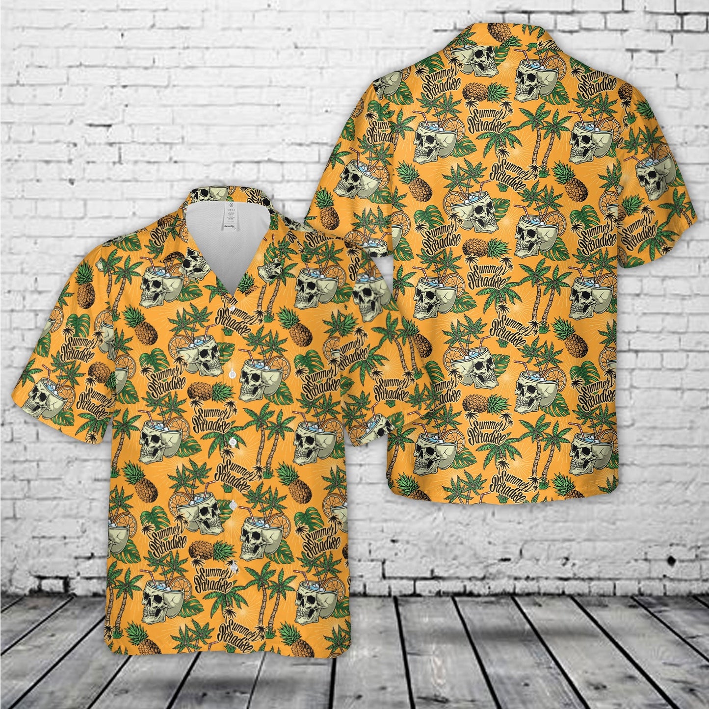 Skull Pattern Seamless Tropical Hawaiian Shirt
