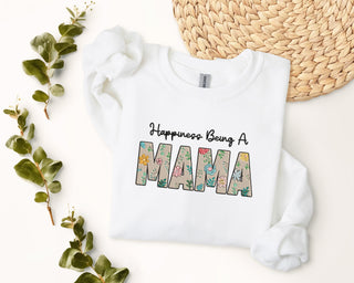 Happiness Being A MAMA Embroidered Shirt, Mother's Day Sweatshirt, Mom Sweatshirt