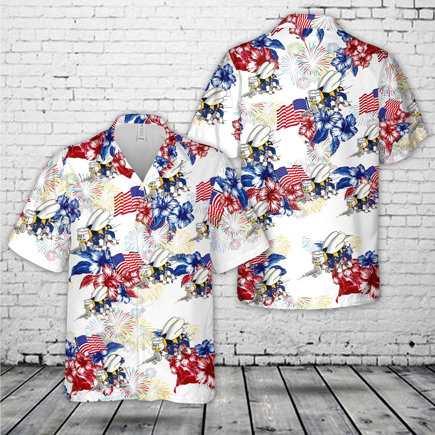 US Navy SEABEES Naval Construction Force (NCF), 4th Of July Hawaiian Shirt