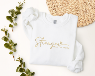 Stronger Than The Storm Embroidered Shirt, Mother's Day Sweatshirt, Mom Sweatshirt