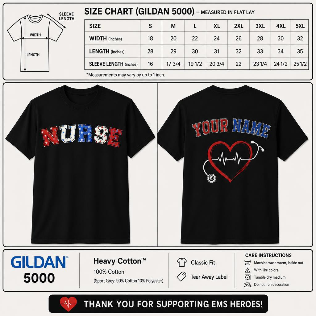 Custom Nurse Stethoscope Heart Shirt Personalized RN Gift Unisex T-Shirt