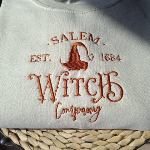 Salem Witch Company Embroidered Sweatshirt 2D Crewneck Sweatshirt All Over Print Sweatshirt For Women Sweatshirt For Men SWS2439