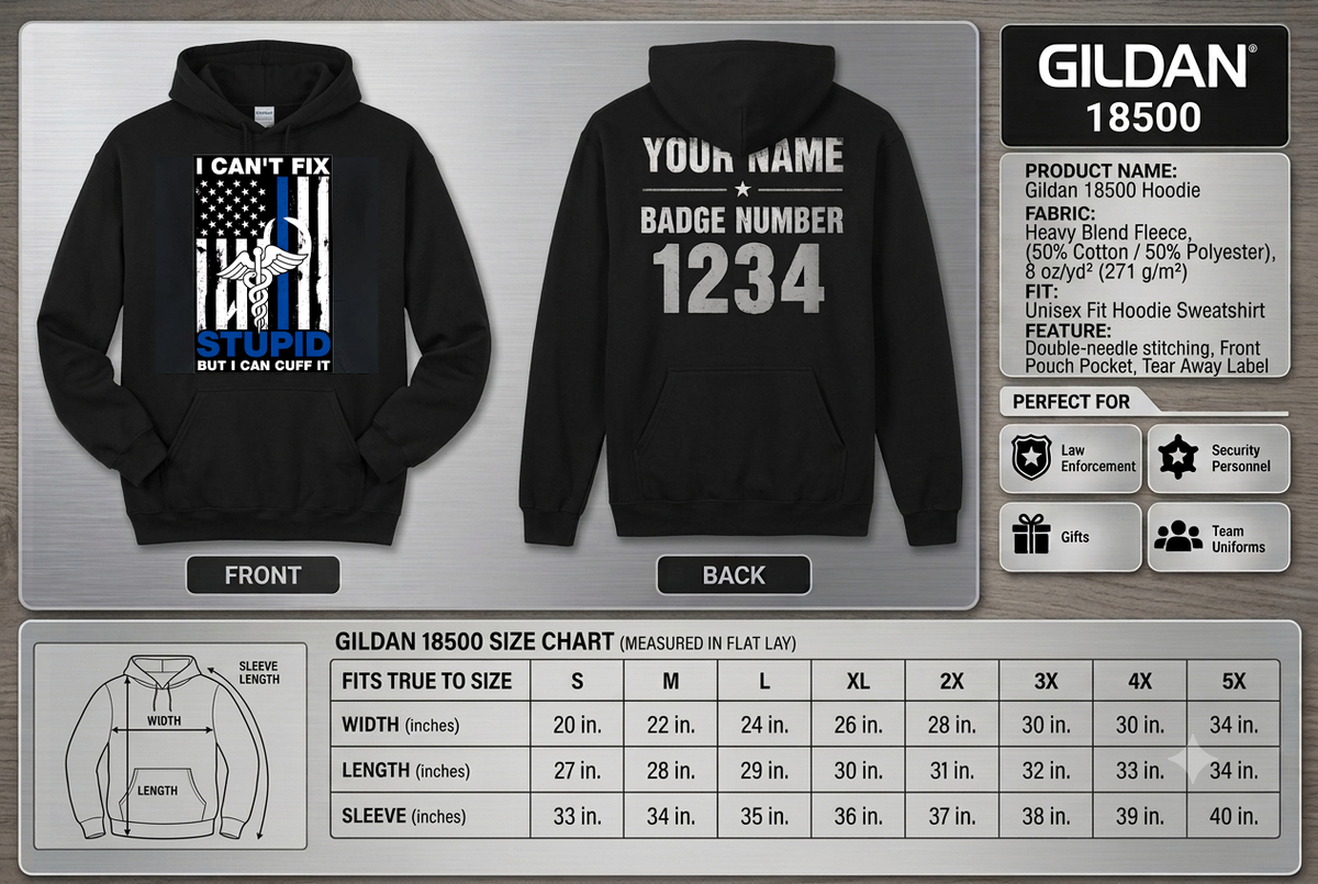 Funny Custom Name Correctional Officer Hoodie, I Can't Fix Stupid But I Can Cuff It Gift Hooded