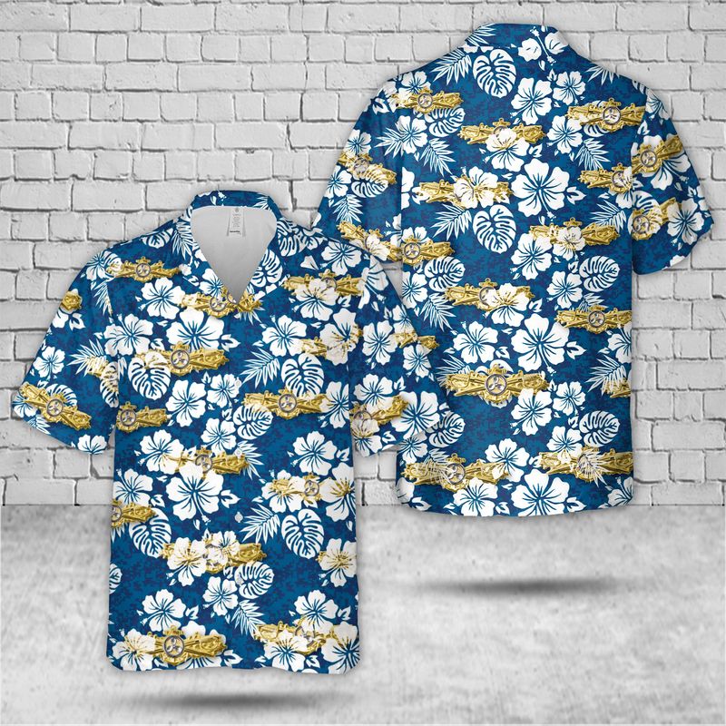 US Navy Engineering Duty Officer Qualification Insignia Hawaiian Shirt