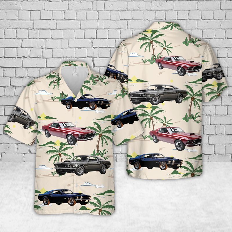 1969 Ford Mustang Boss 429 Hawaiian Shirt