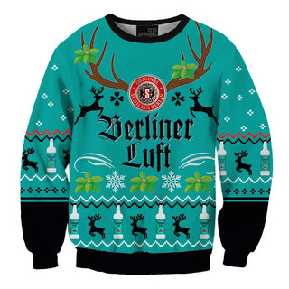 Unisex Berliner Luft Mint Liqueur 3D Printed Ugly Christmas Sweater For Men & Women Christmas Gift Sweater BH1062