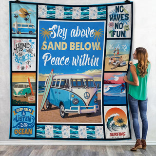 Sea Sky Above Sand Below Peace Within Fleece Blanket JN271 30O36