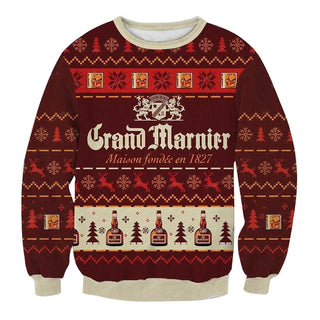 Unisex Grand Marnier 3D Ugly Christmas Sweater For Men & Women Christmas Gift Sweater BH1275