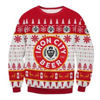 Unisex Iron City Beer 3D Ugly Christmas Sweater For Men & Women Christmas Gift Sweater BH1366