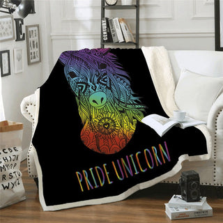 Unicorn Pride For Lgbt Printed Sherpa Fleece Blanket LO1188