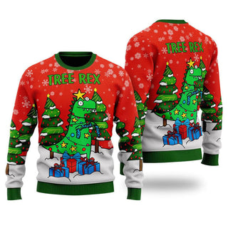 Tree Rex Ugly Christmas Sweater For Men & Women Christmas Gift Sweater US3235