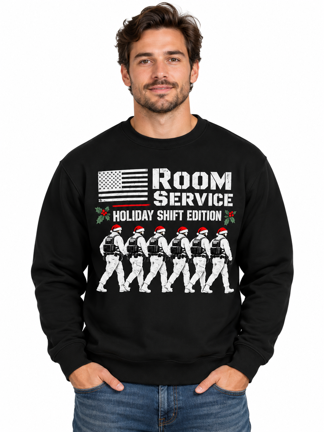 Personalized Correctional Officer Christmas Sweatshirt Room Service